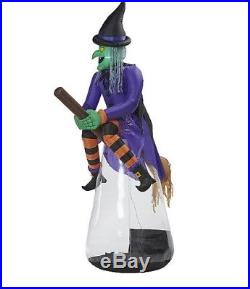 10' Inflatable Animated Witch on Broom