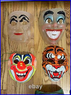 10 VTG 60s Bayshore Monster Clown Tiger Adult Halloween Mask NEW Not Ben Cooper