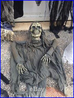 11pc Large Lot Halloween Haunted House Props Skeleton Witch Zombie Devil ETC