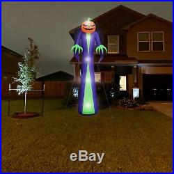 12' Halloween Inflatable Scary Pumpkin Head Airblown LED Lighted Yard Decoration