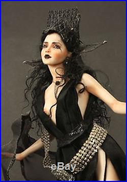 12 Sultry Witch Queen Hand Sculpted Polymer Clay OOAK Doll