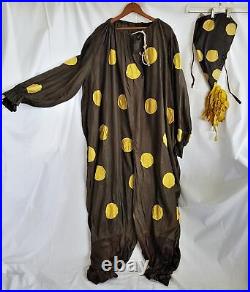 1920s antique Orig HALLOWEEN CLOWN COSTUME mens handmade OOAK AAFA