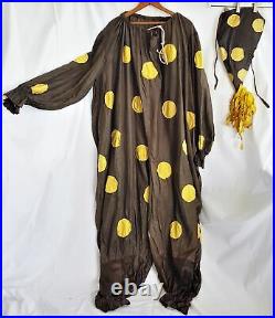 1920s antique Orig HALLOWEEN CLOWN COSTUME mens handmade OOAK AAFA
