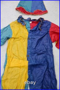 1930'S 40s Vintage Antique Halloween Clown Costume with hat Jumper Romper Kids 12