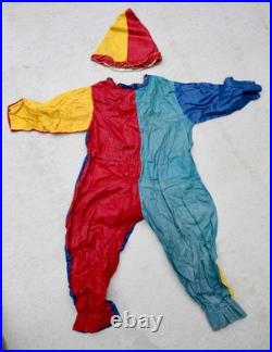 1930'S 40s Vintage Antique Halloween Clown Costume with hat Jumper Romper Kids 12