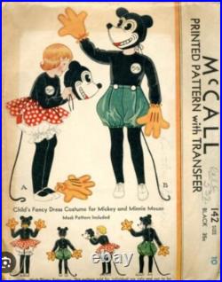 1933 Antique Mickey Mouse Child's Halloween Costume, Rare