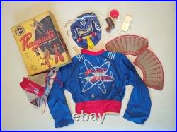 1950s Halco Playsuits Planet Patrol Costume & Alien Mask w Lights In Box RARE