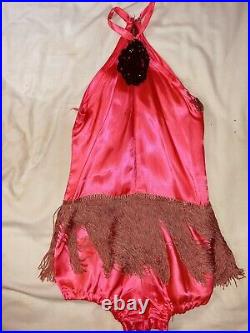 1950s Vtg GIRLS HAND-MADE DEVIL-BALLERINA HALLOWEEN COSTUME! Satin/Felt AMAZING