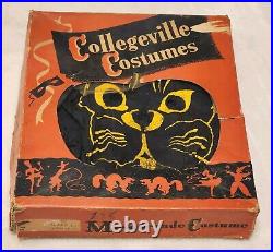 1952 Rare Collegeville Costumes Black Cat Full Body Costume Medium