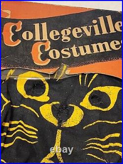 1952 Rare Collegeville Costumes Black Cat Full Body Costume Medium