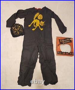 1952 Rare Collegeville Costumes Black Cat Full Body Costume Medium