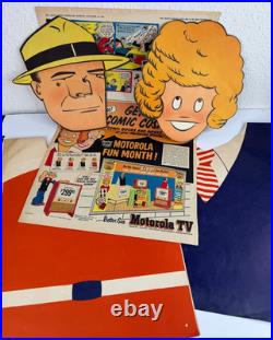 1953 Motorola TV Halloween Paper Costumes Dick Tracy & Orphan Annie Mask & Tunic