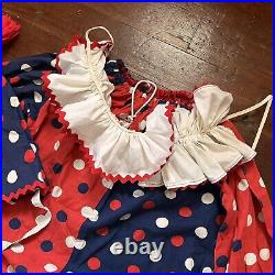 1960's Children's Clown Halloween Costume Vintage 3pc