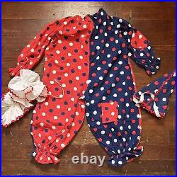 1960's Children's Clown Halloween Costume Vintage 3pc