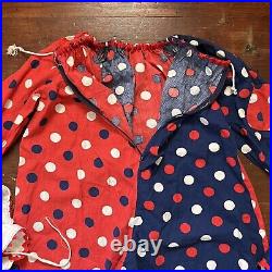 1960's Children's Clown Halloween Costume Vintage 3pc