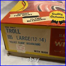 1960s TROLL DOLL Halloween Costume COLLEGEVILLE Thomas Dam style FLOCKED HAIR