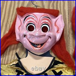 1960s TROLL DOLL Halloween Costume COLLEGEVILLE Thomas Dam style FLOCKED HAIR