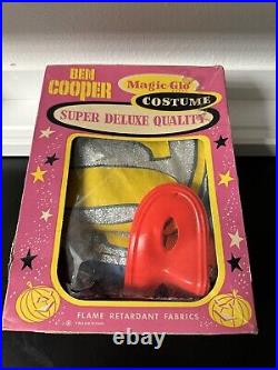 1960s Vintage Ben Cooper Superman Magic Glo Costume Super Deluxe NEVER WORN