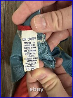 1960s Vintage Ben Cooper Superman Magic Glo Costume Super Deluxe NEVER WORN