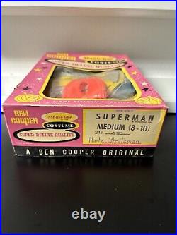 1960s Vintage Ben Cooper Superman Magic Glo Costume Super Deluxe NEVER WORN