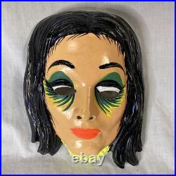 1964 MORTICIA ADDAMS FAMILY Halloween Mask NEAR MINT OLD STORE STOCK BEN COOPER