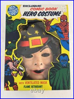 1965 Ben Cooper Bewitched Halloween Complete Costume + Mask Comic Book Hero Vtg