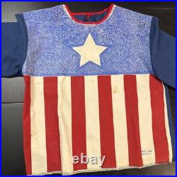 1966 Ben Cooper CAPTAIN AMERICA Halloween Body Suit Hat Belt Shirt Pants