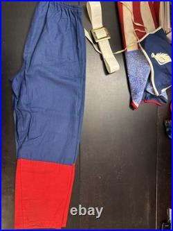 1966 Ben Cooper CAPTAIN AMERICA Halloween Body Suit Hat Belt Shirt Pants
