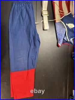 1966 Ben Cooper CAPTAIN AMERICA Halloween Body Suit Hat Belt Shirt Pants