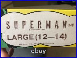1966 Ben Cooper Superman-new Old Stock Halloween Costume-mib-vintage-large 12-14