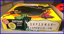 1966 Ben Cooper Superman-new Old Stock Halloween Costume-mib-vintage-large 12-14