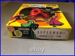 1966 Ben Cooper Superman-new Old Stock Halloween Costume-mib-vintage-large 12-14