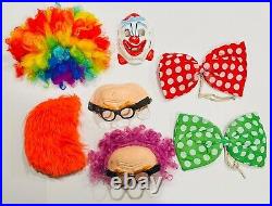 1970's 1980's Ben Cooper & Fun World Clowns Halloween Mask Hair Bow Ties 1970's 1980's Ben Cooper & Fun World Clowns Halloween Mask Hair Bow Ties