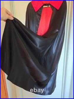 1970s Vintage Magicians Cape Heavy Black/Red Satin Dracula Style Professional