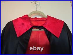 1970s Vintage Magicians Cape Heavy Black/Red Satin Dracula Style Professional