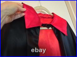 1970s Vintage Magicians Cape Heavy Black/Red Satin Dracula Style Professional