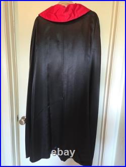 1970s Vintage Magicians Cape Heavy Black/Red Satin Dracula Style Professional