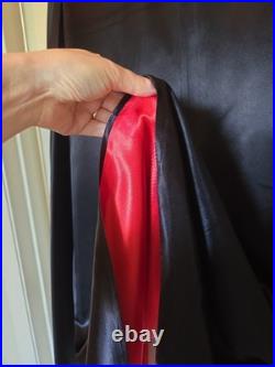 1970s Vintage Magicians Cape Heavy Black/Red Satin Dracula Style Professional