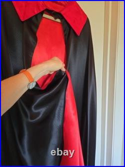 1970s Vintage Magicians Cape Heavy Black/Red Satin Dracula Style Professional