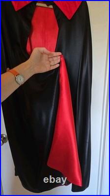 1970s Vintage Magicians Cape Heavy Black/Red Satin Dracula Style Professional