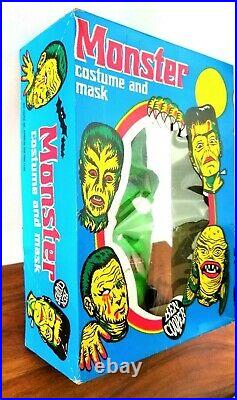 1973 Ben Cooper FRANKENSTEIN Monster Box Vintage Costume Mask Retro Graphics