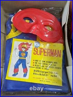 1976 Ben Cooper Superman Costume cape Mask Size Youth Large NIB