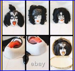1978 Kiss mask with hair by Aucion. 3 pc set in an GE portable hair dryer case