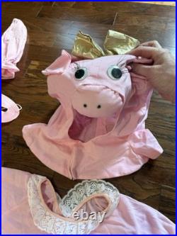 1980s Handmade Pig Costumes Adult His And Hers Piggies Halloween One Size