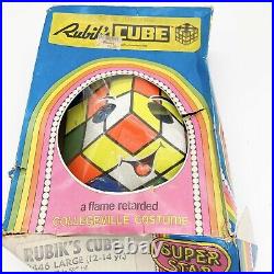 1982 Rubiks cube Vintage Halloween costume in box Super Star Costume with Mask