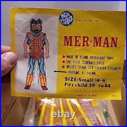 1983 Ben Cooper Masters Of The Universe MER MAN Costume & Mask Halloween