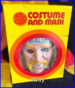 1985 Vintage Hulk Hogan Halloween Costume Mask Ben Cooper WWF Titan Sports WWE