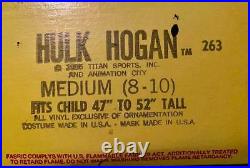 1985 Vintage Hulk Hogan Halloween Costume Mask Ben Cooper WWF Titan Sports WWE