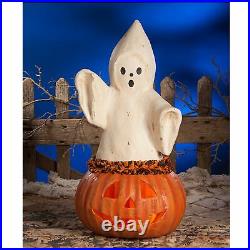 22.5 Bethany Lowe Ghost Pumpkin Jack O Lantern Retro Vntg Style Halloween Decor