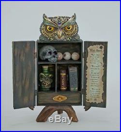 28-728673 Katherine's Collection Owl Witches Potion Cabinet Halloween Decoration